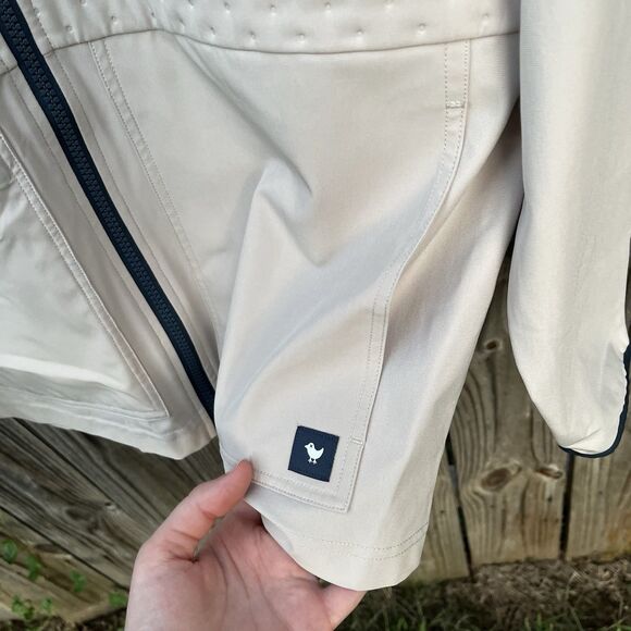 Bad Birdie Golf Hybrid Jacket Men's Medium Beige Water Repellant Softshell - Picture 7 of 16